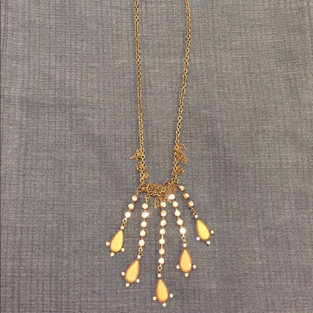 Necklace with dangling jewels